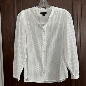Long sleeve J. Crew textured dot blouse